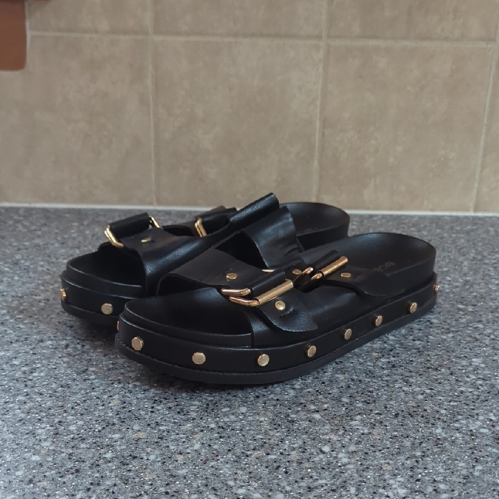 BCBGeneration Black Studded Sandals